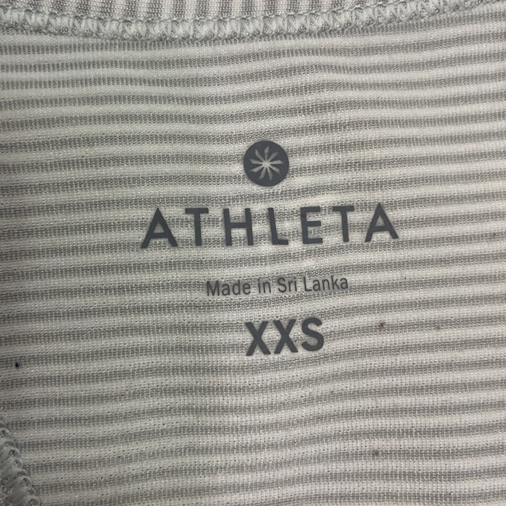 Athleta Grey and White Striped Racerback Tanktop - Picture 2 of 6